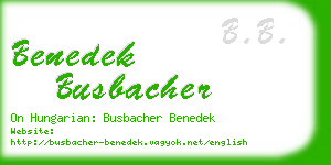 benedek busbacher business card